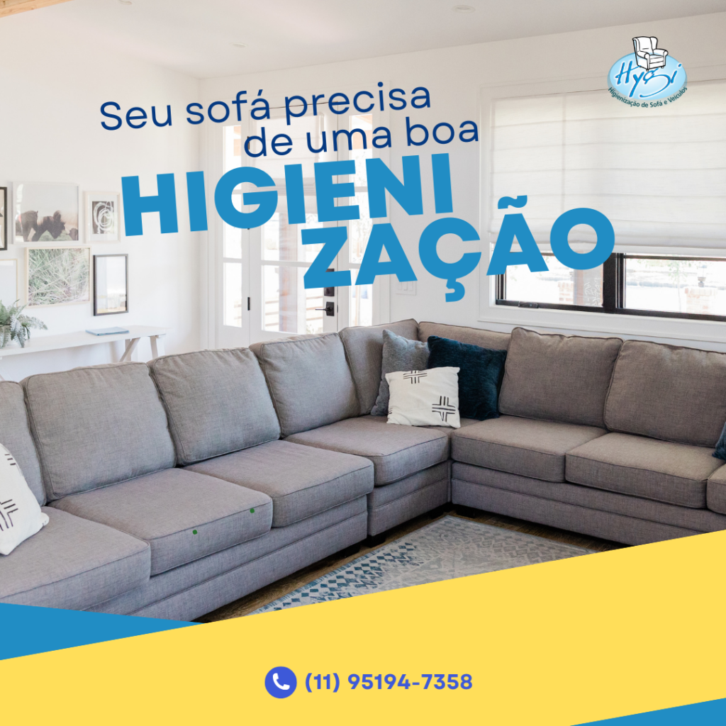 Sofá precisando de higienização profissional para remoção de sujeira e ácaros